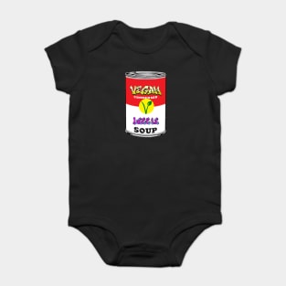 Vegan Pop Art Soup by LowEndGraphics Baby Bodysuit